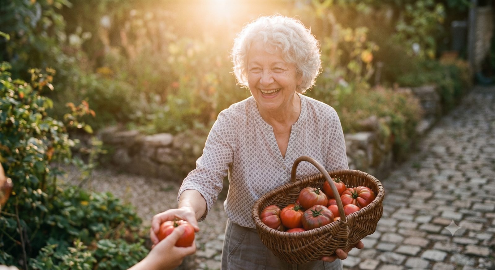 Ses tomates, qu'elle offrait à tout le quartier.